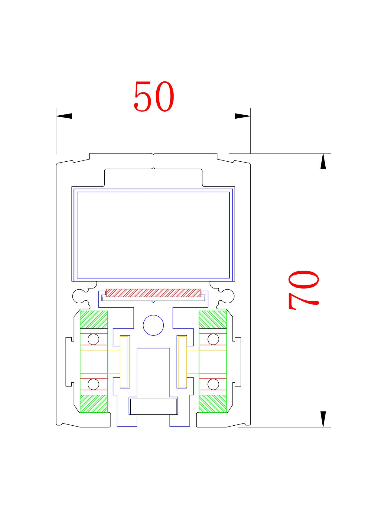 单开不带盖板结构尺寸图